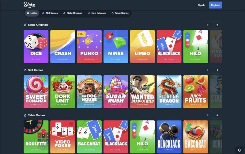Range of Online Casino Gamings and Pokies at Stake